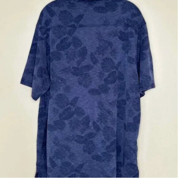 Tommy Bahama Men's Tropical Print Short Sleeve Blue Polo Size XL - Picture 3 of 6
